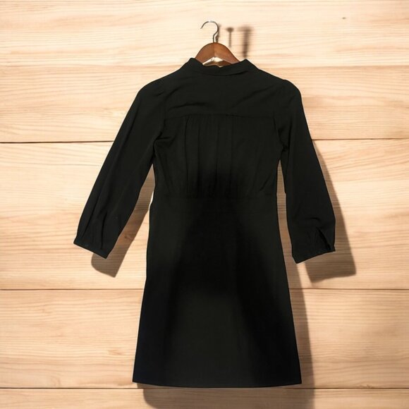 H&M Little Black Dress with 3/4 Sleeves and Bow Tie | Size 4 - Picture 7 of 7